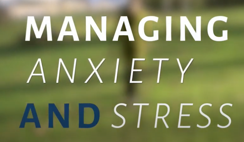 Managing Anxiety and Stress text against a green backdrop