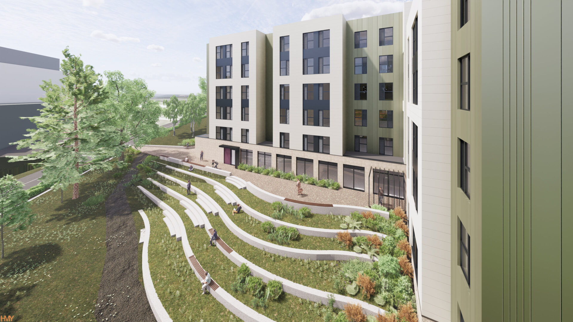 Aerial View of new Tunbridge Wells Hospital Teaching Building and Accommodation