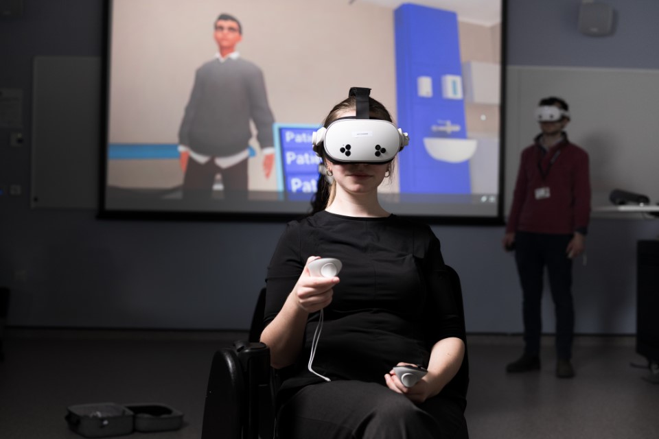 Person with VR head set